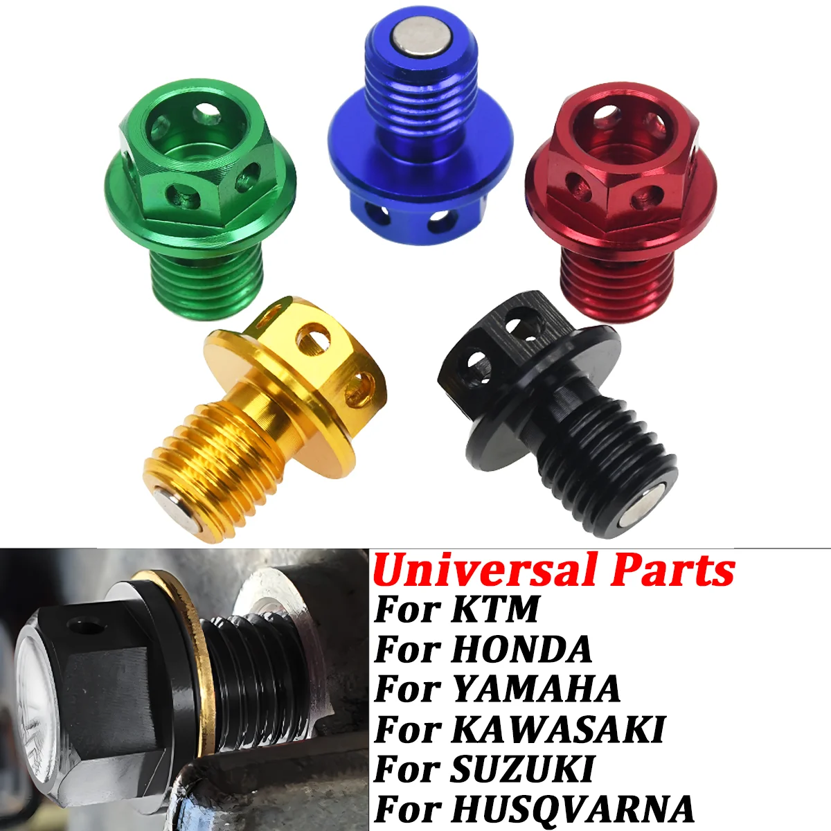 M12xP1.5 Magnetic Oil Drain Plug Bolt Screw For Honda CB CBR GROM MSX RVF VFR NC RVF RVT VTR ST XR CRM CRF CR Dirt Bik Universal