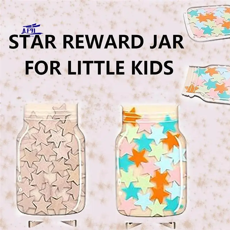 AF91-Stars Reward Jar For Toddlers, Star Jar Reward System, Kids Reward Board, Classroom Management Tools