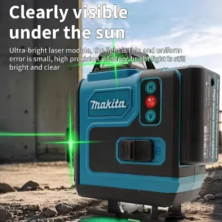 

High Quality Makita Premium Grade Cell 18V Battery，4D Green Laser Level Stable Performance Indoor Outdoor Wall Layout Work