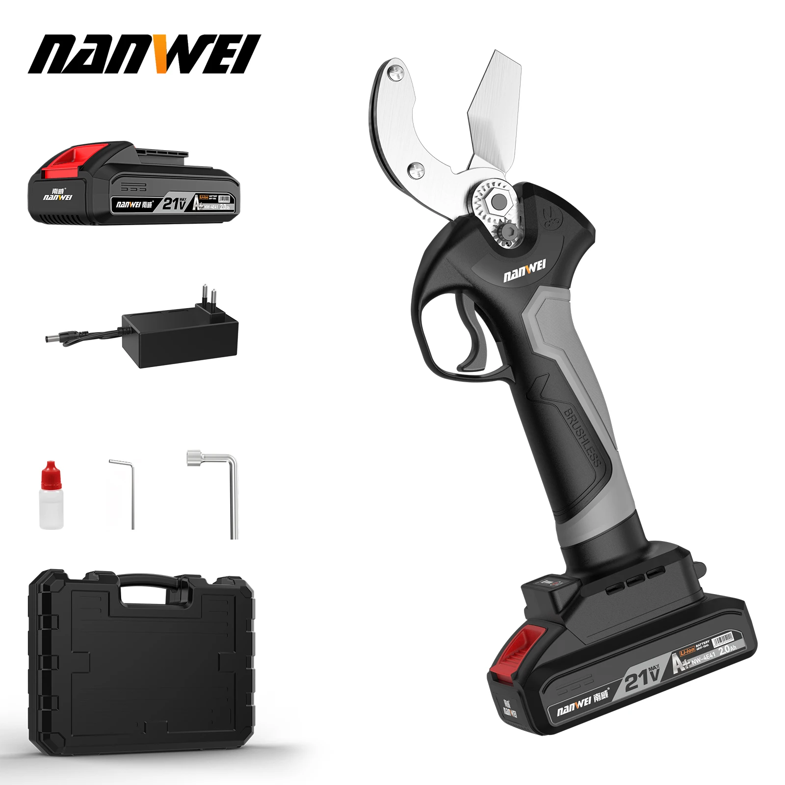 NANWEI Brushless Lithium Ion PPR Water Pipe Cutter PVC Cutting Knife Water Pipe Scissors Electric Household Industrial Tools