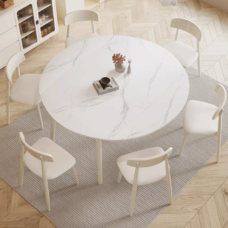 Table à Manger Pliante Moderne et Luxueuse de Style Nordique, Modèle Ovale, Disponible en Blanc, Idéal pour un Restaurant poumons, Mobilier de Maison