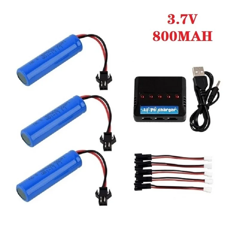 14500 Battery 3 7V 800mAh For JJRC C2 D828 RC Car Parts 14500 SM-2P For RC Toys Boat Tank Gun Truck Battery Rechargeable Battery