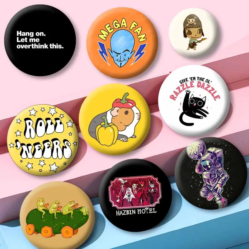 Hungry Caterpillar Pin Geometry Dash Difficulty Demon Faces Cartoon Badge Crative Funny Quotes Brooch on Bag Clothes Accessories