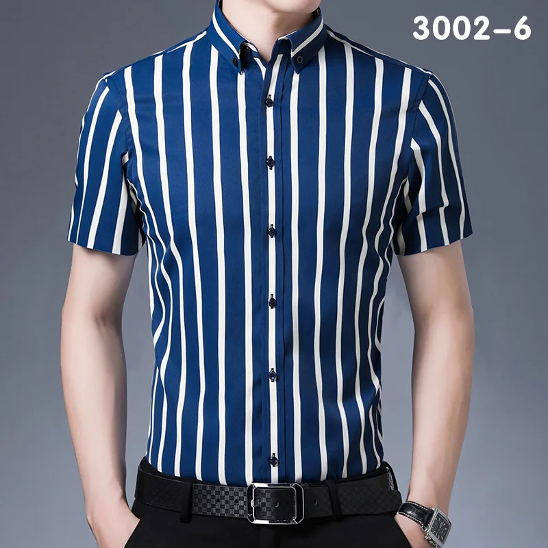 Wide Striped Shirt Men's Spring New Style Men's Top Coat Stretch Draped Casual Bagless Men's Shirt