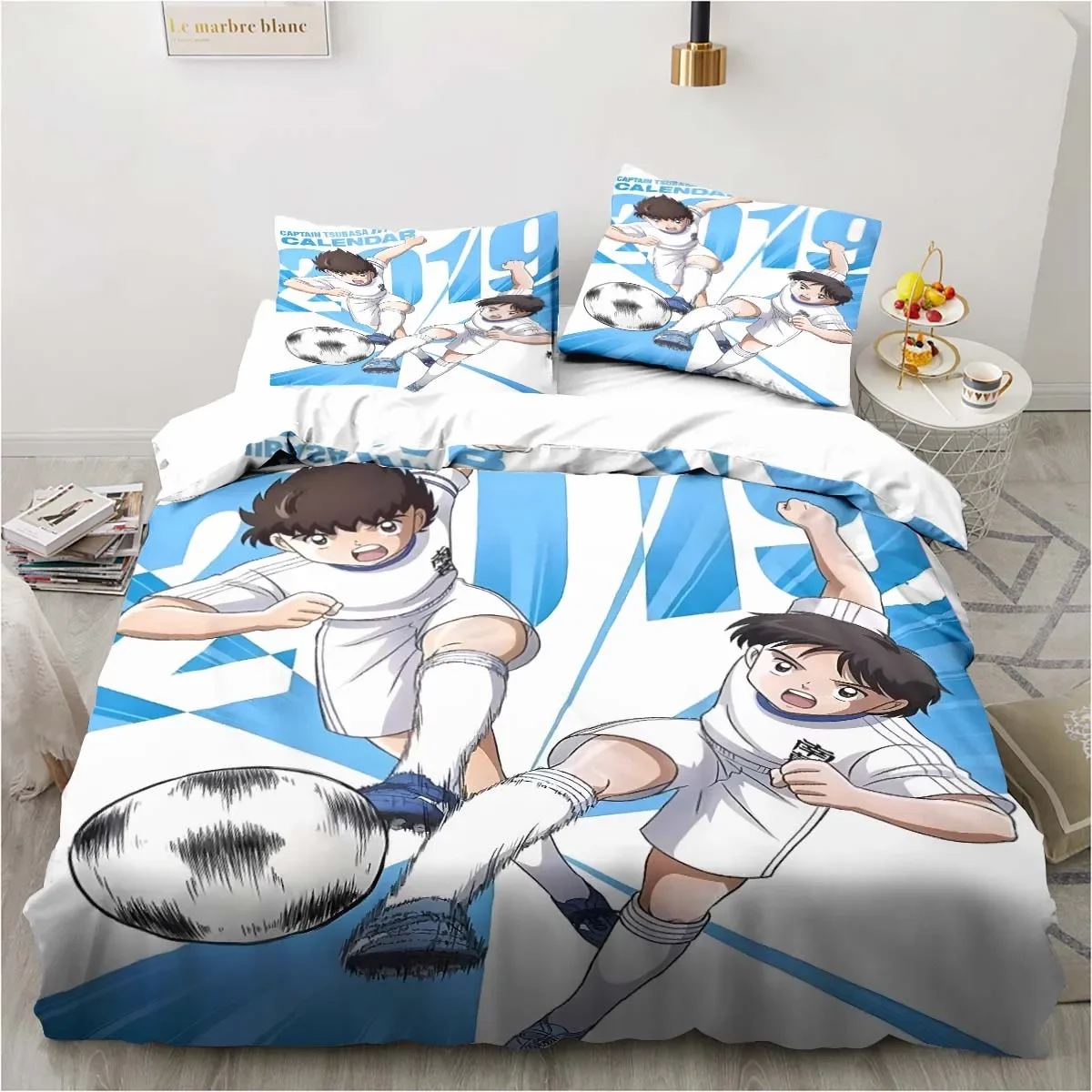 Captain Tsubasa Cartoon Bedding Sets exquisite bed supplies set duvet cover bed comforter set bedding set luxury birthday gift