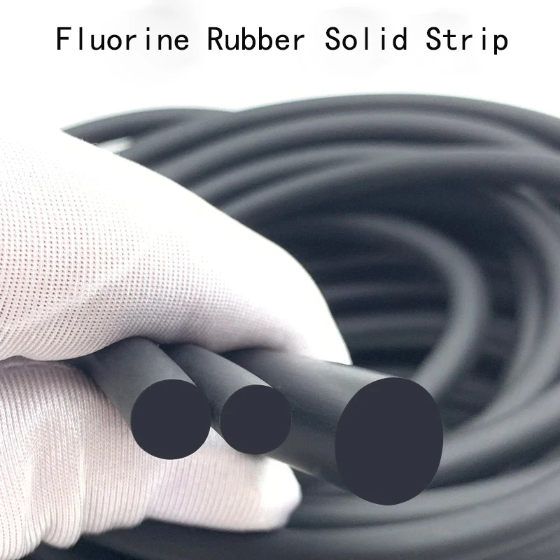 Fluorine Rubber Solid Strip Black FKM O-Ring Fluororubber Round Strips Dia1.8/ 2/2.5/3 -6mm Not Foaming Viton Bar Sealing Strip