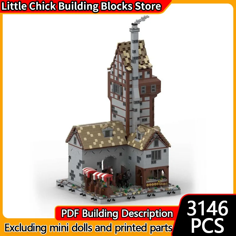 

Medieval Castle Model MOC Building Bricks Bridge Style House Modular Technology Children Holiday Gifts Assemble Toys Suit