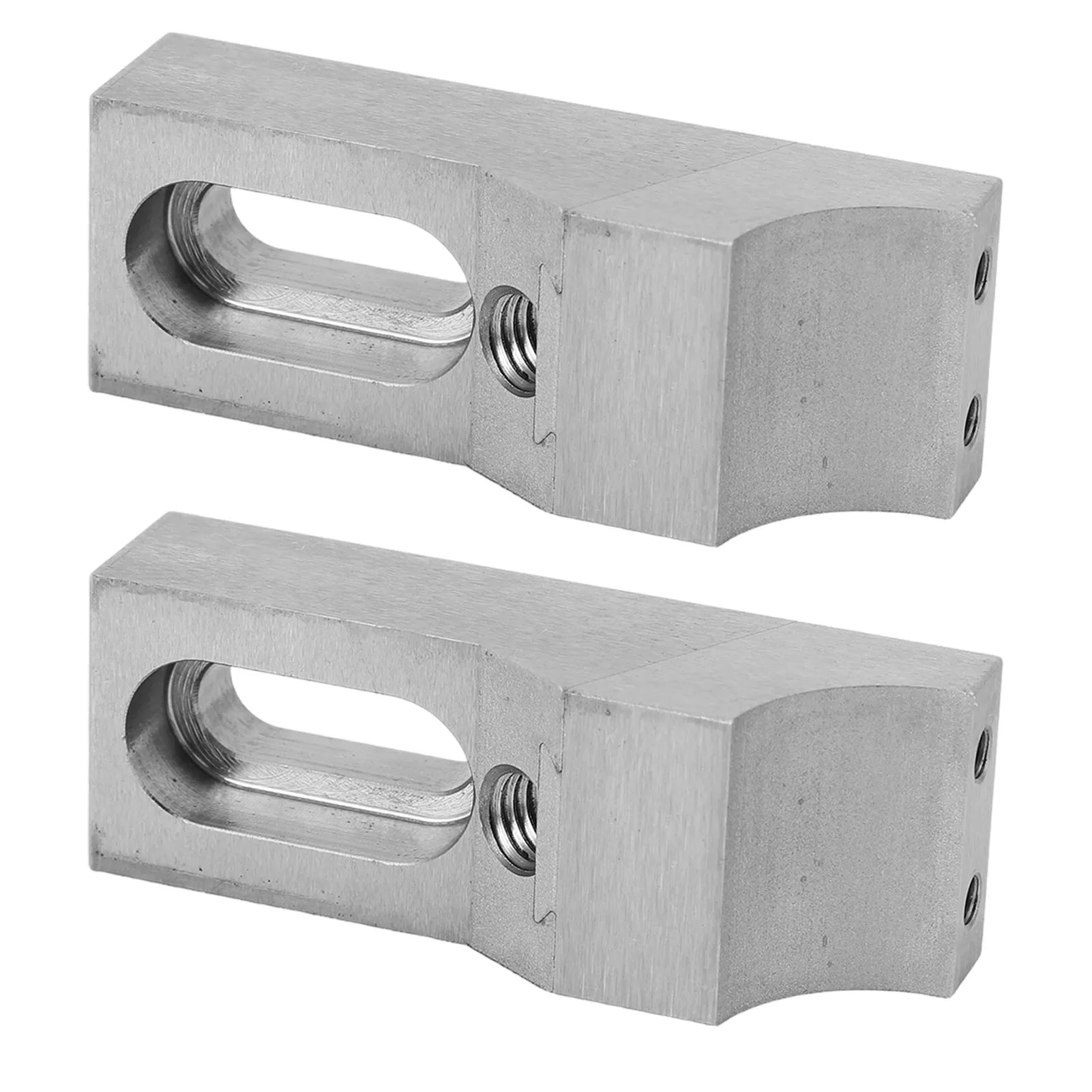 2Pcs Side Clamp Vise S136H Die Steel Low Profile Lateral Clamping Set for Milling CNC Machines Arc Shaped M8 Jaw Type