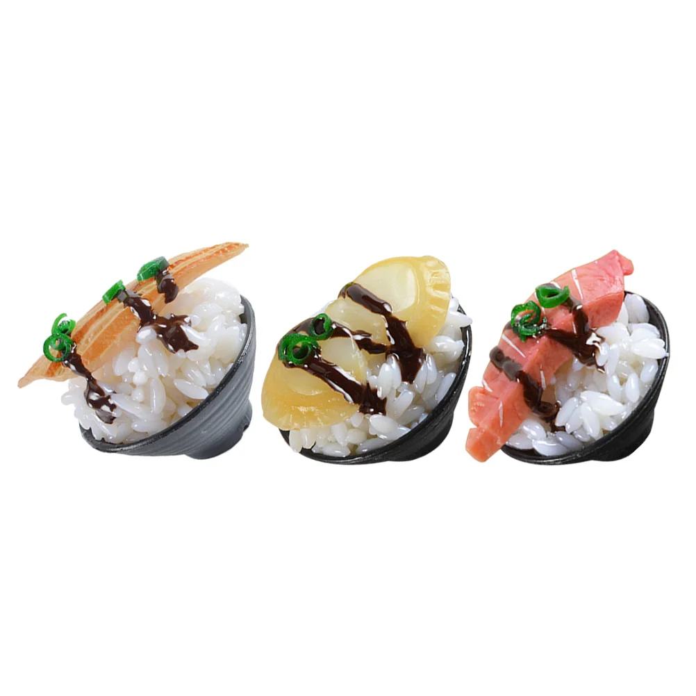 3-delige andere gesimuleerde voedselsimulatie Sushi Kind Kinderspeelgoed Pvc Pretend Restaurant Speelset