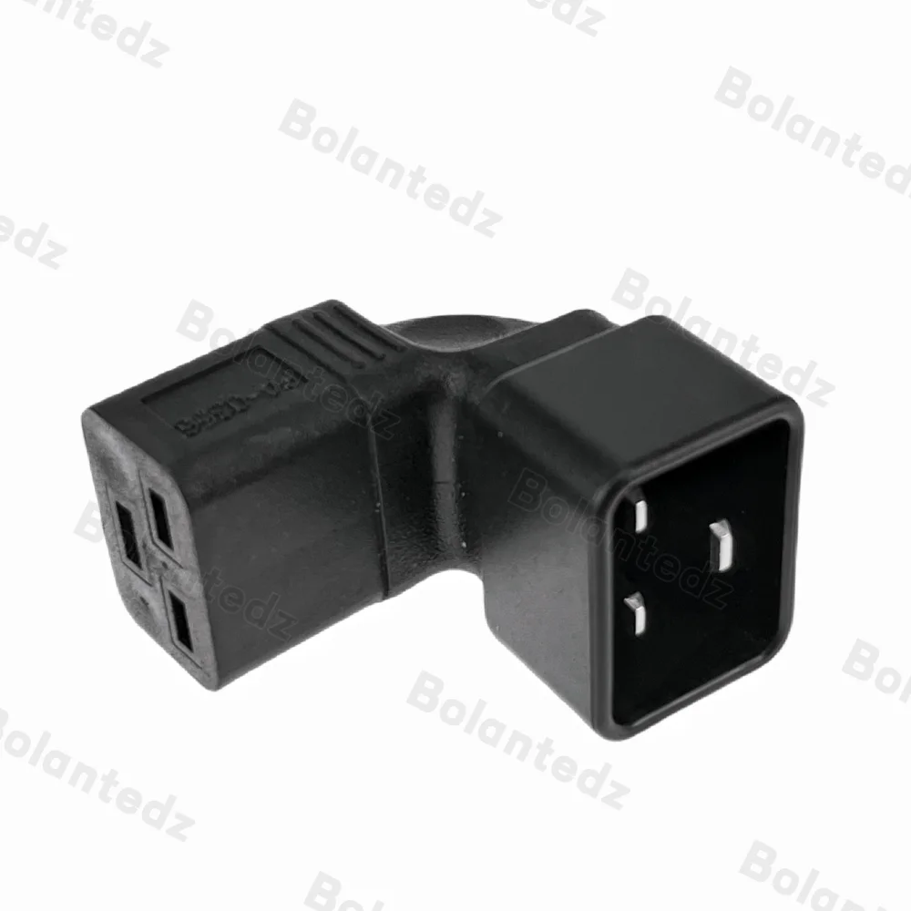 Bolantedz IEC 320 C20 Male To C19 Female 16A Power Adapter For LCD LED wall Mount TV 500W Down UP 90 Angle