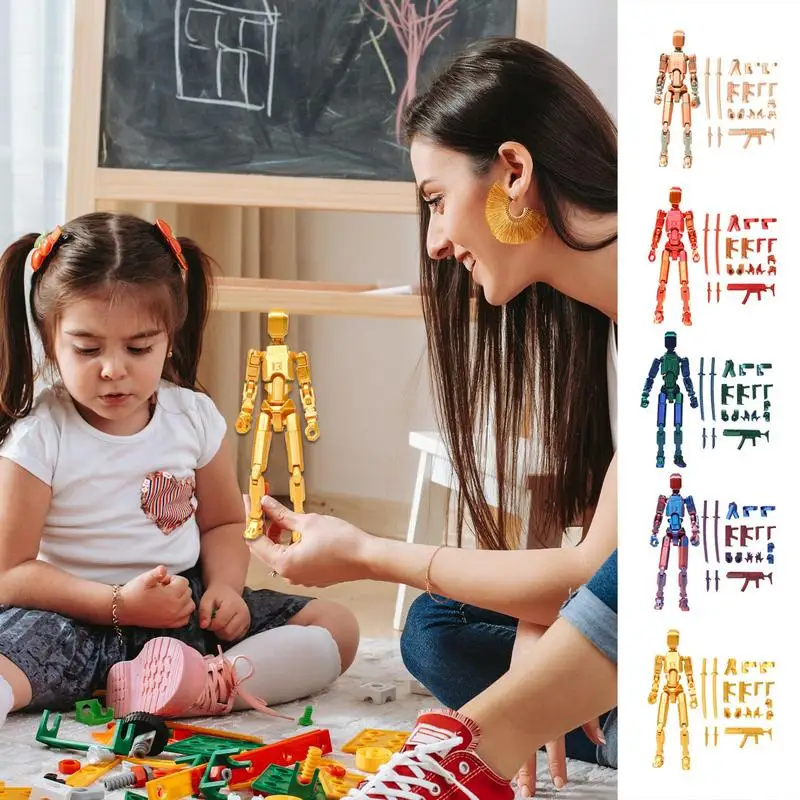 3D Printed Multi-Jointed Movable Shapeshift Kids Robot 3d Mannequin Dumm y 13 Action Figures Toys Adults Parent-children Games