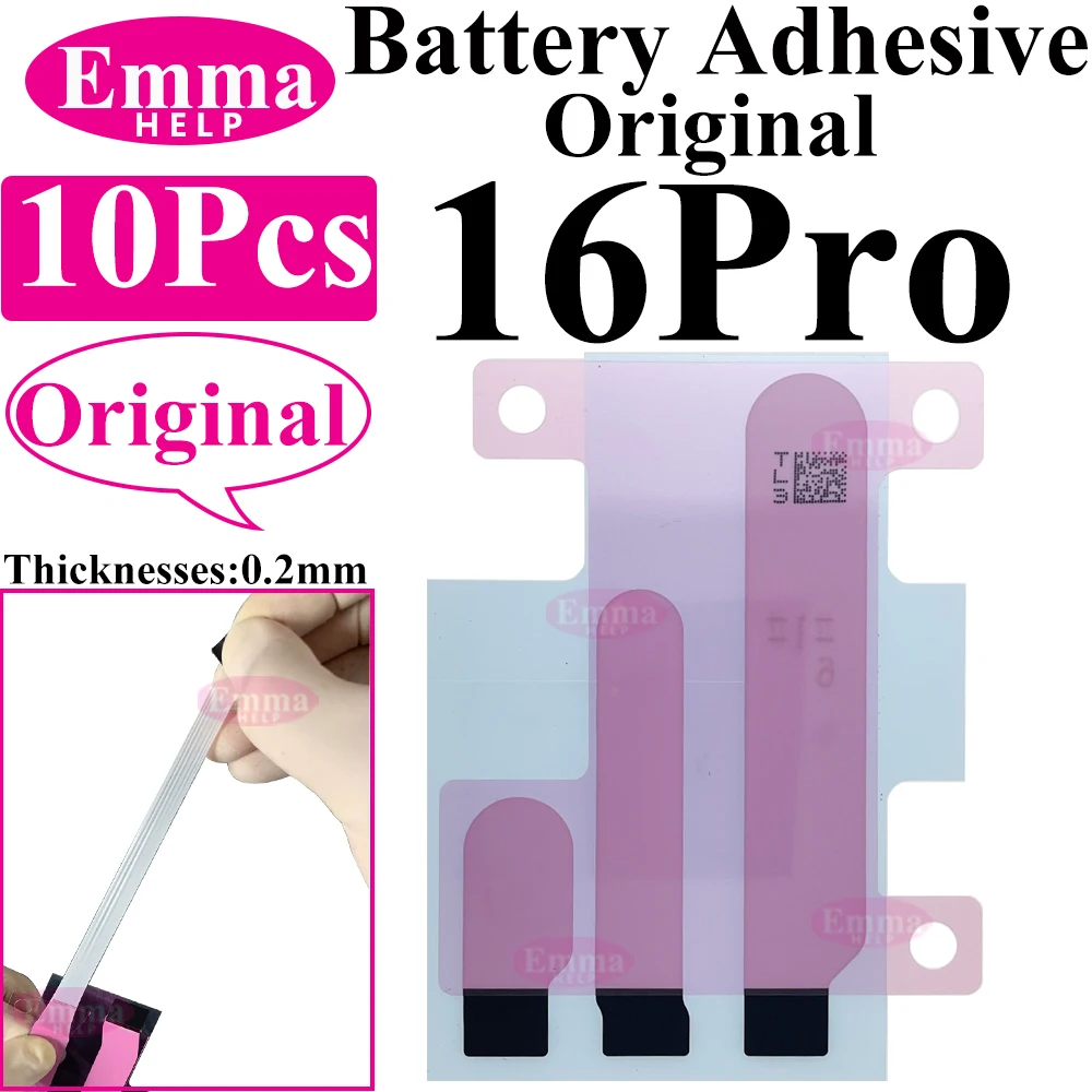 EmmaHelp 10 szt. Naklejek na baterię do iPhone 17 Pro Max 17Air 16 16E 12 13 14 Plus 15 Taśma baterii Klej Wymienne części — zdjęcie 6