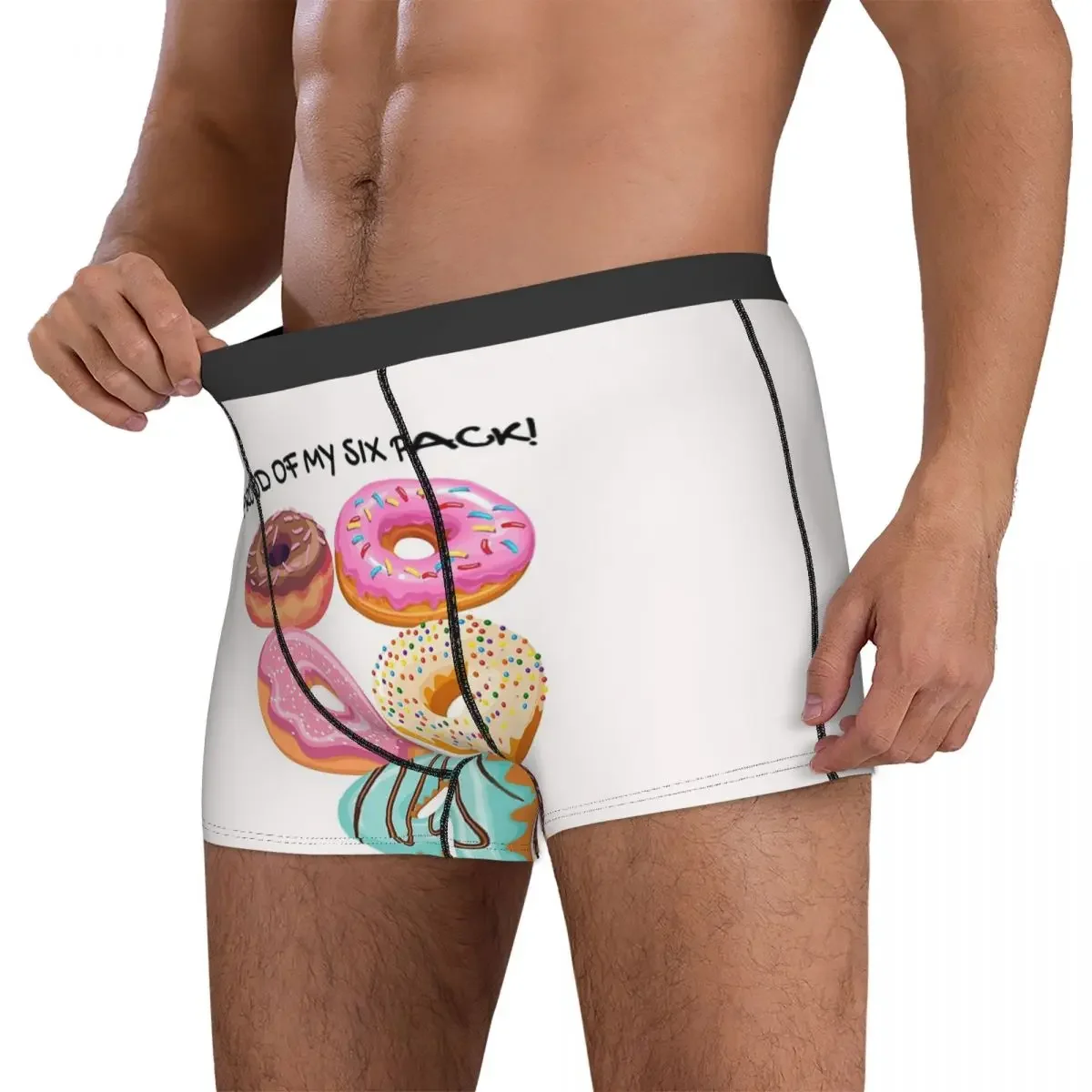 Boxer Underpants Shorts Proud Of My Six Pack. Donut Six Pack 2 Panties Men's Ventilate Underwear for Homme Man Boyfriend Gift