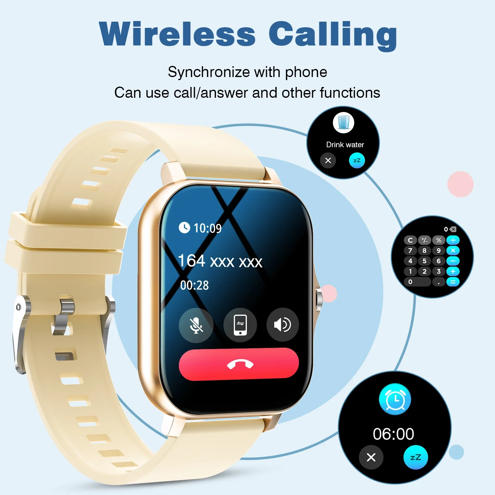 ساعة ذكية للأطفال مع موسيقى اتصال لاسلكية عالية الدقة، تذكير مستقر، ألبوم صور خلفية مخصصة - هدية مثالية للعطلات