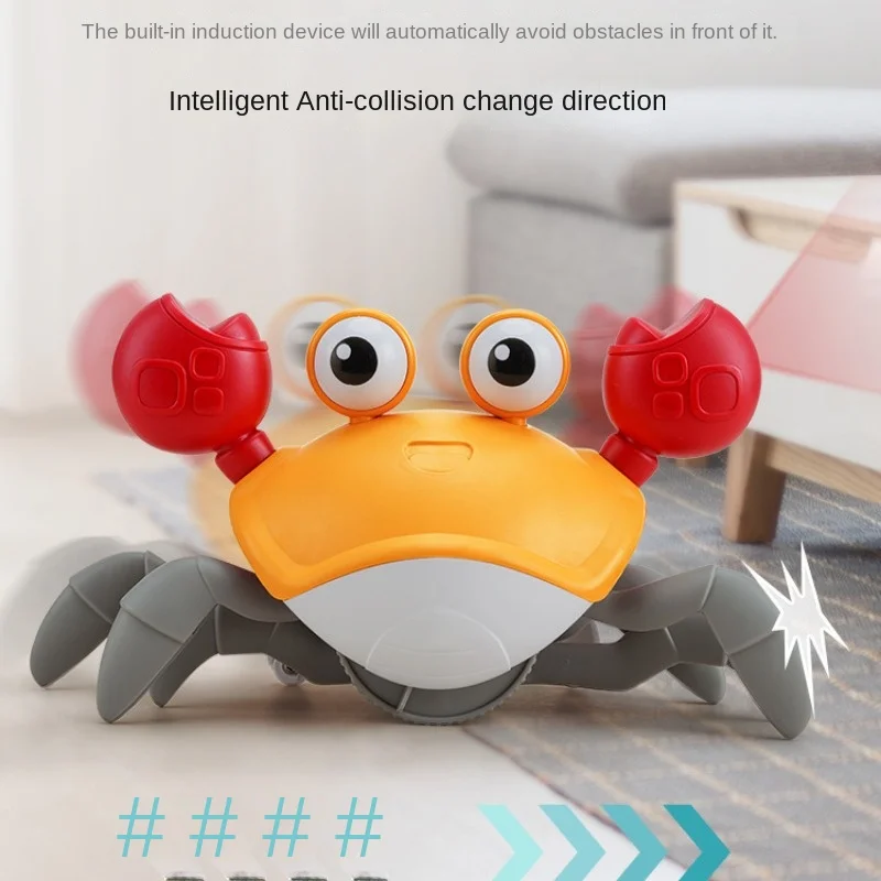 Charging Automatic Induction Escape Crab Luminous Music Male and Female Simulation Crawling Street Stall Hot Selling Toys