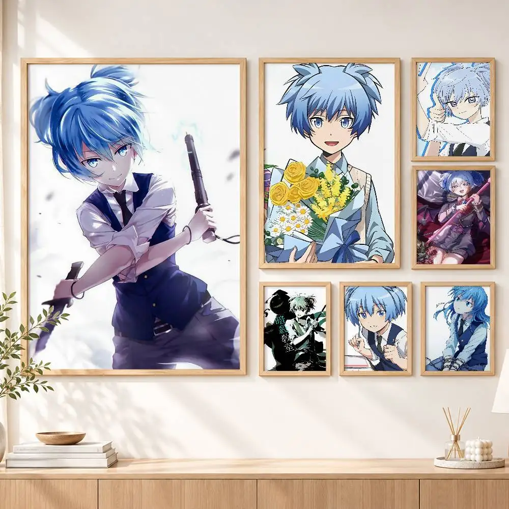 N-Nagisa Shiota A-Assassination C-Classroom Poster HD Self Adhesive Waterproof Wall Art Ideal for Home Office Dorm Gift Custom