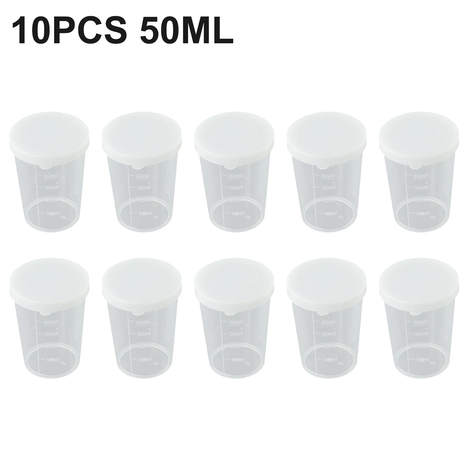 

10PCS Measuring Cup With Lid Transparent Plastic Graduated Measuring Cup 30/50/100ml Clear Graduated Measuring Cup Container
