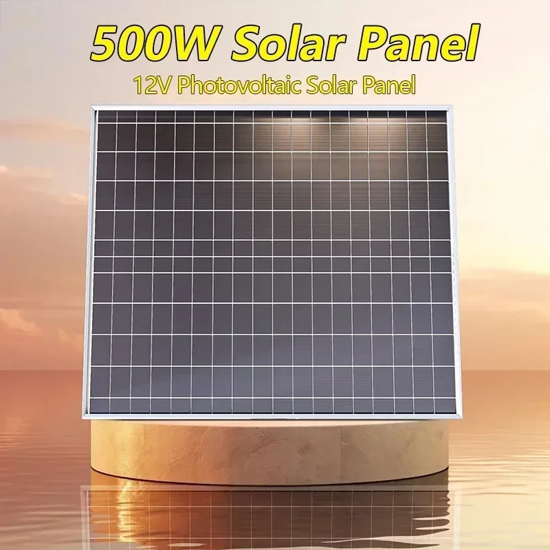 500W Solar Panel High-Efficiency 12V/18V Household Photovoltaic System with Controller Camping Room Vehicle and Ship Solar Cell