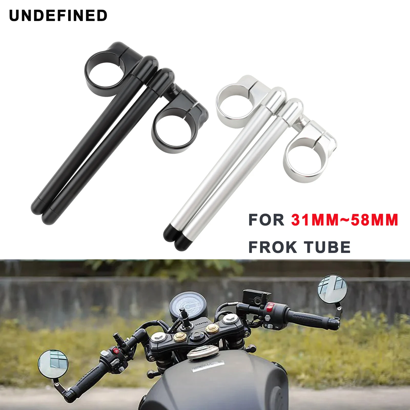 

Черный зажим для руля мотоцикла, вилка 31 32 33 35 36 37 39 41 43 50 51 52 58 мм Cafe Racer Rised Riser Clamp