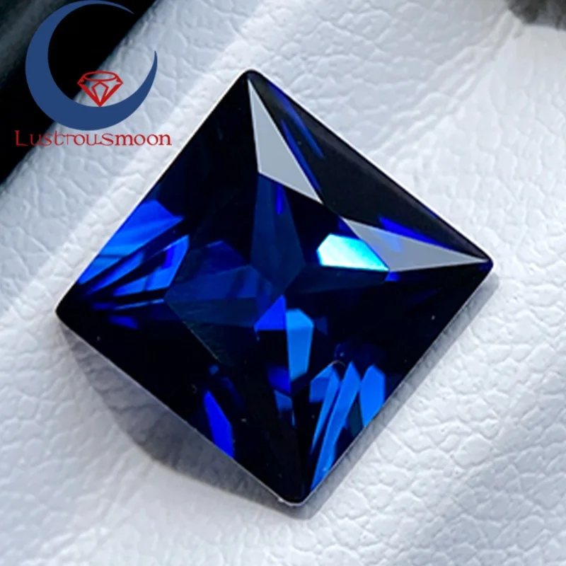 

Lab Grown Sapphire With AGL Certificate Princess Cut Diamond Synthetic Stone VVS1 Beads for Jewelry Making Materials Royal Blue