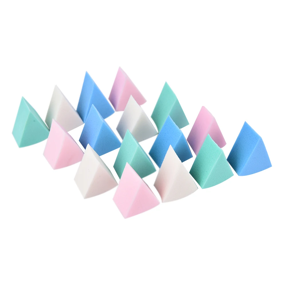 Makeup Sponge 8pcs Triangle Shaped  Candy Color Soft Magic Face Cleaning Cosmetic Puff Cleansing Wash Face Makeup Esponja