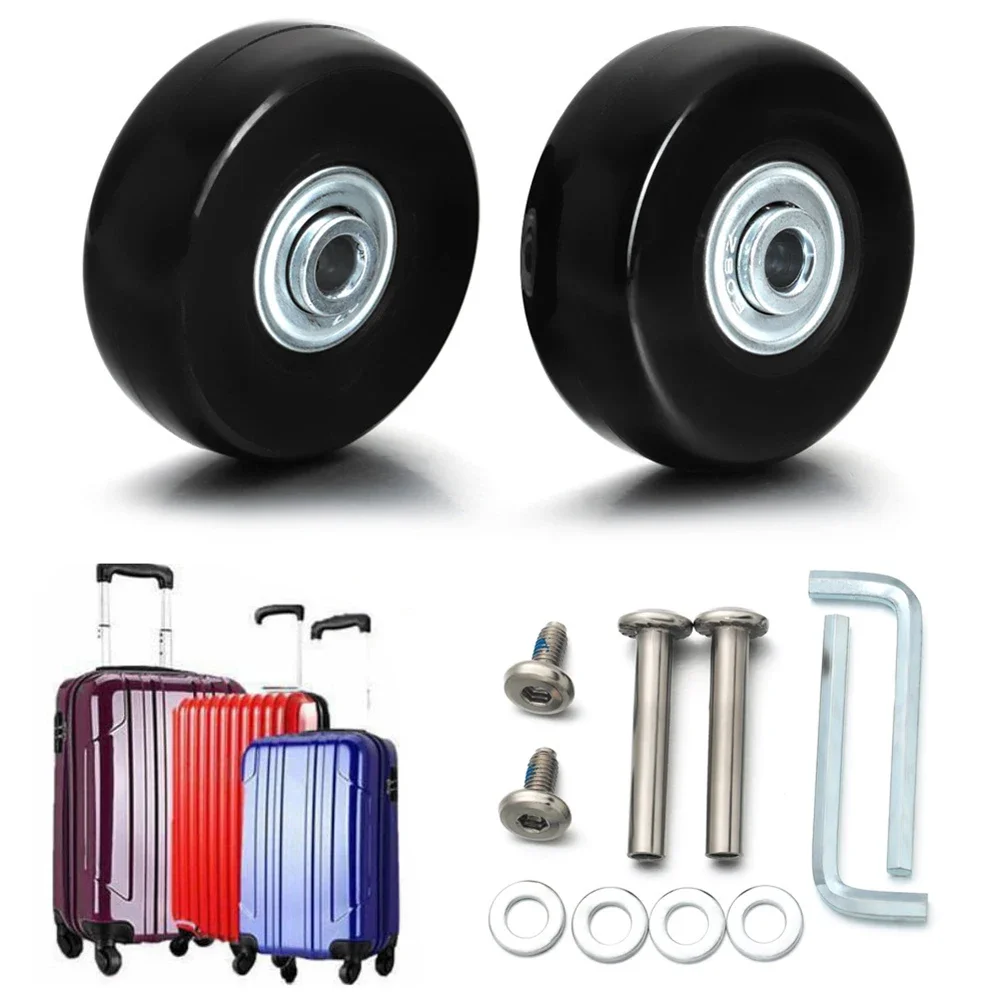 1Pair Mute Travel Luggage Wheels Repair Replacement Dia40/50/60mm Suitcase Part Axles Durable Sliding Resistant Flexible Caster