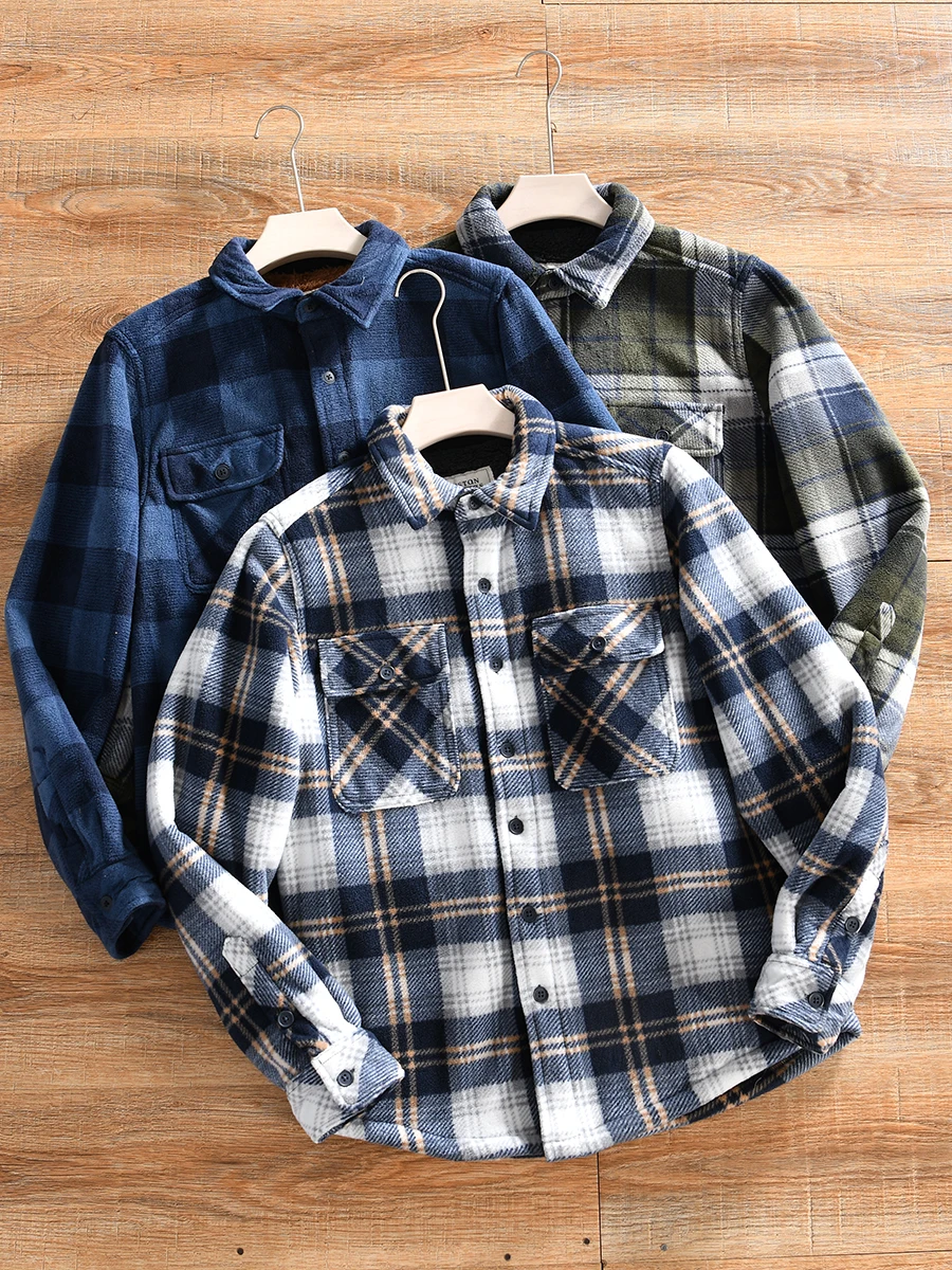 Double-Sided Fleece Plaid Shir - Flannel Shirt Lined review and price
