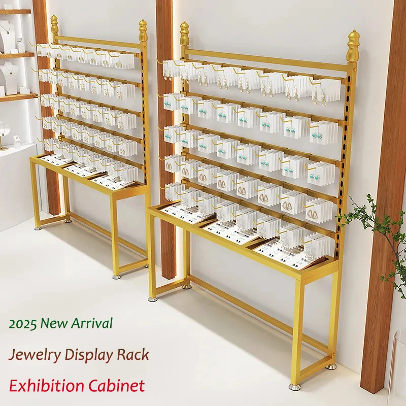 

2025 New High-End Iron Jewelry Display Rack For Vendor Events,Boutique Store Wearing Armor Shelves,Earring Chain Display Cabinet