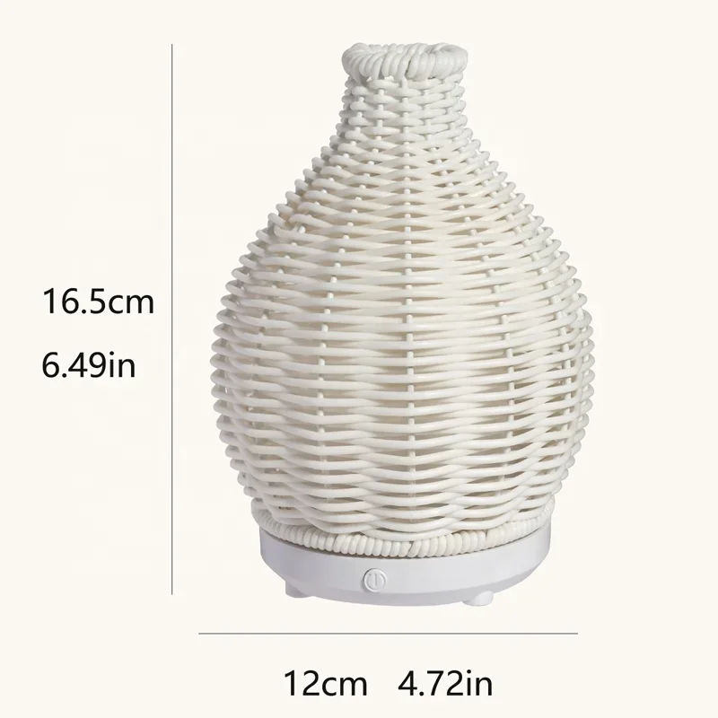 Top Seller Nuovo arrivo Sapore artistico Luce calda Rattan Ufficio Essentials Diffusore di aromi Umidificatore