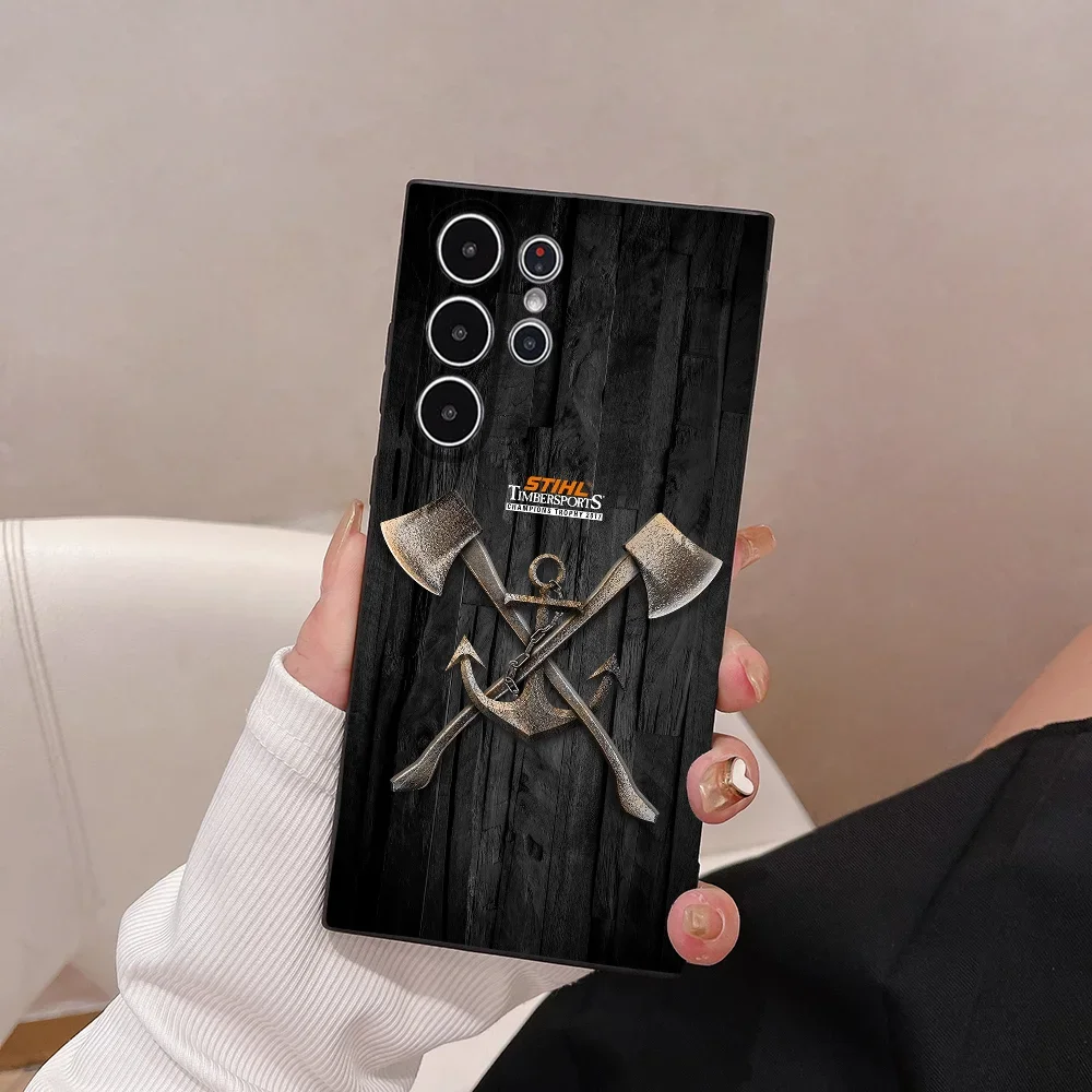 S-STIHLs بالمنشار مسجل جراب هاتف متجمد عدم الانزلاق غطاء كامل حقيبة لهاتف سامسونج غالاكسي S25 S24 S23 S22 S21 S20 الترا بلس 5G