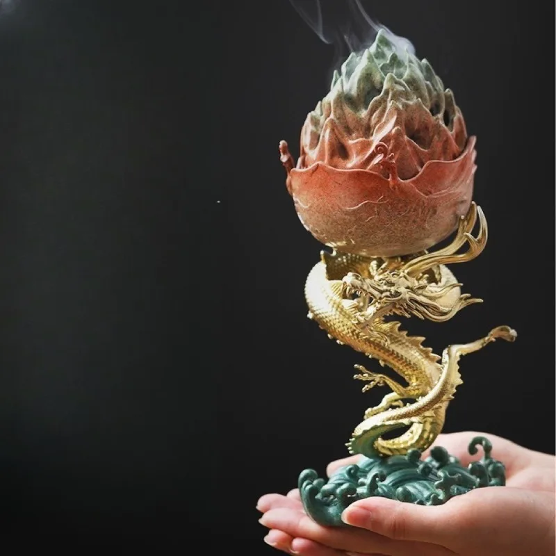 All-copper Boshan incense burner household housewarming gift aromatherapy burner living room ornament