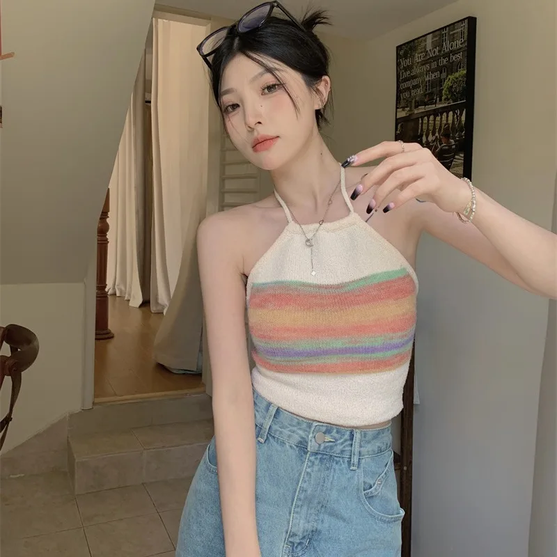 

Sweet And Spicy ort укороченный топ, женская внутренняя одежда, сексуальный висящий топ на бретелях, летний модный топ из полиэфирного волокна