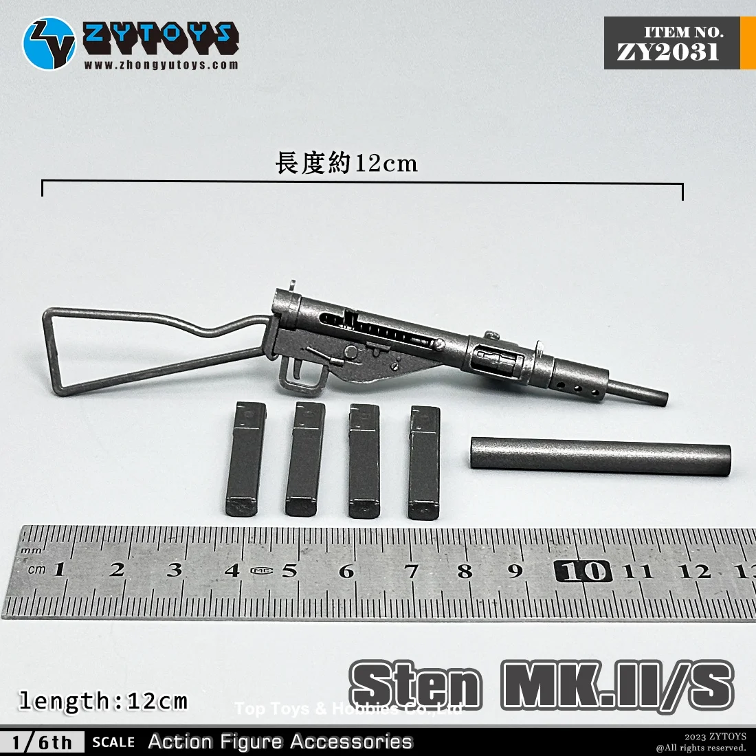 ZYTOYS ZY2031 1/6 Scale Sten MK.II/S Submachine Guns Weapon Model  Fit 12'' Soldier Action Figure Dolls Accessories