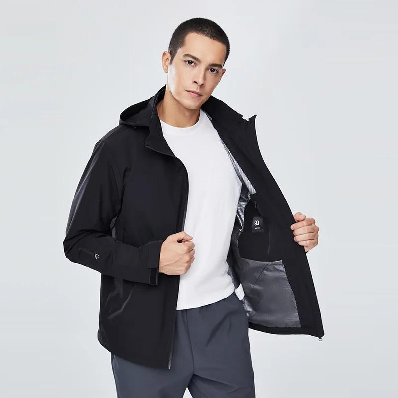 Youpin 90fun Men Casual Outdoor Windproof Thermal Warm Coat Detachable Hooded Jacket Outerwear Autumn and Winter Men Windbreak