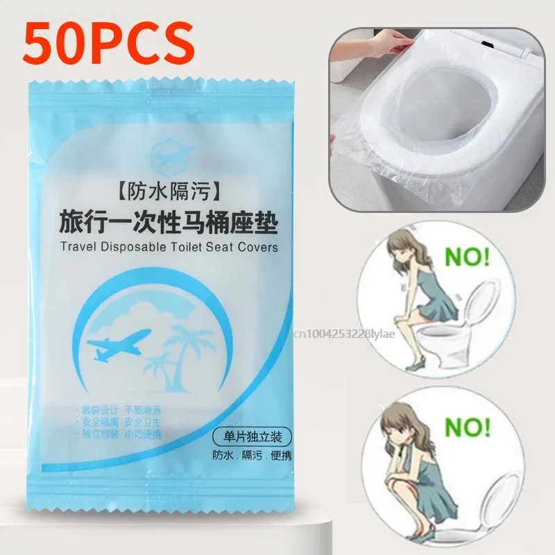 50/30/10PCS Portable Disposable Toilet Seat Cover Waterproof Travel Camping Hotel Bathroom Toilet Accessories Pad