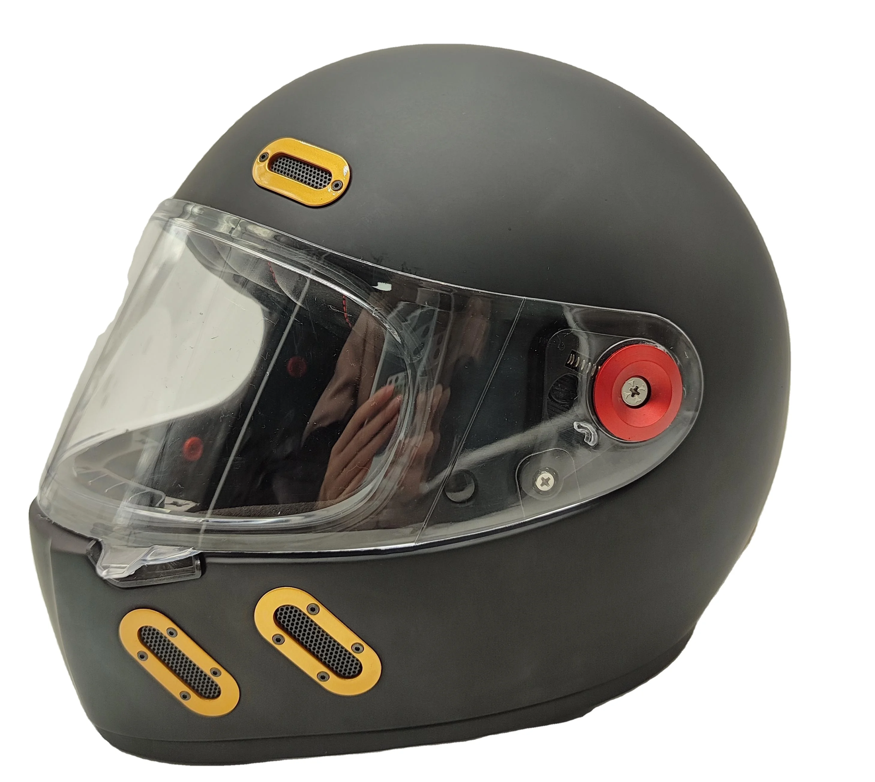 

vintage full face motorcycle helmets in Carbon Fiber, ABS, Glass fiber materials with Shield