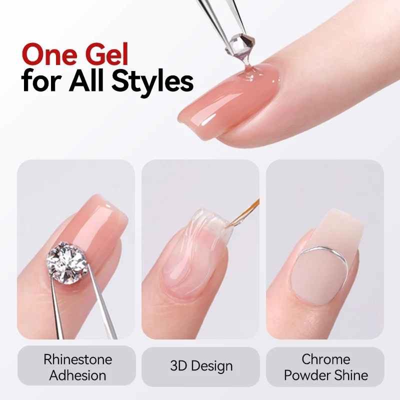 UR SUGAR 15 ml, kein Abwischen, Strass-Gel für Nägel, Superkleber, kein Abwischen, Nagel-Edelsteinkleber für Nagelkristalle, Perlen, Diamanten, Aufkleber, 3D