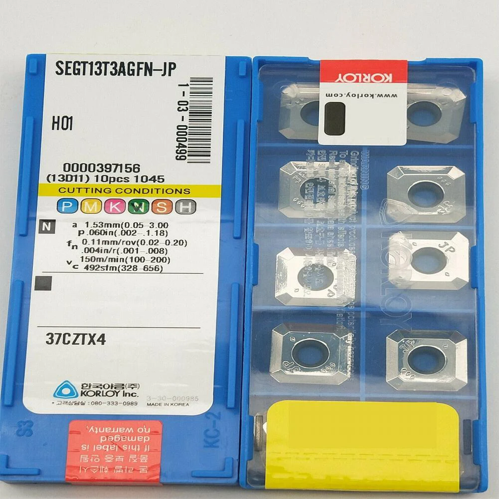 10pcs SEGT13T3AGFN-JP H01 เครื่องกลึงโลหะเครื่องตัดคาร์ไบด์แทรกสําหรับ Semi-fining Finishing Precision บดเครื่องมือ