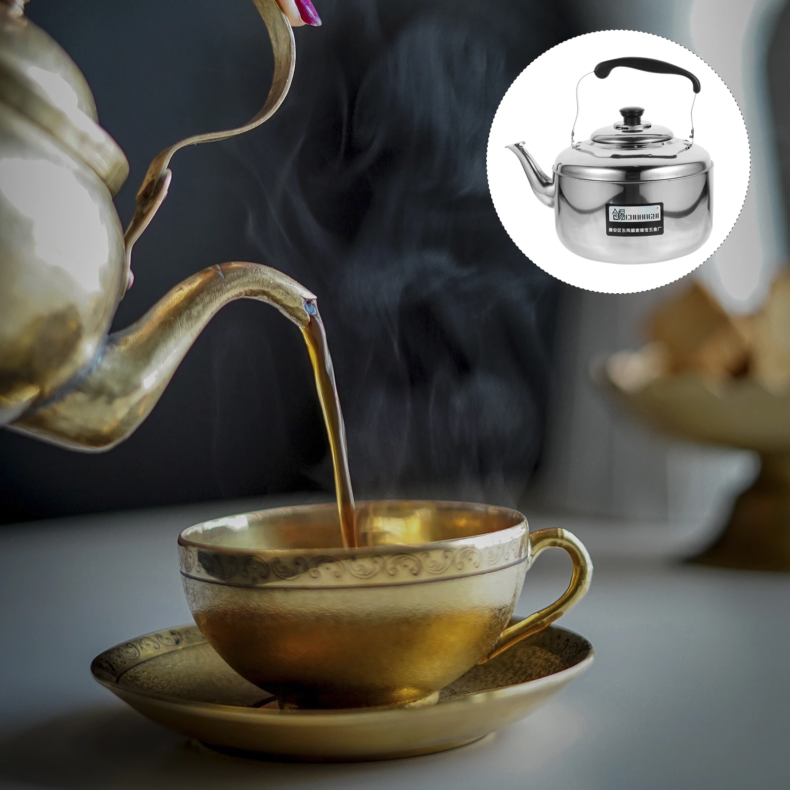 

Gas Stove Stainless Steel Large Capacity Teakettle Sounding Kettle Water Heating Boil Alarm Whistle for Home Teakettle for Home