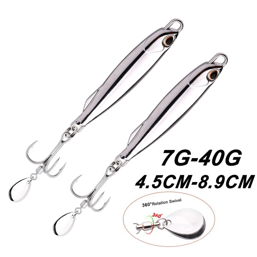 Leurre D.lique de Pêche en Mer, Appât Argenté, Jigging, Lancer au Loin, Luya, 7g, 10g, 15g, 20g, 30g, 40g, 1 Pièce