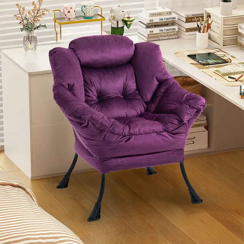 LOCAL Lazy Chair, Relaxsessel mit Metallgestell und einer Seitentasche, bequeme Stühle im schlichten Stil für Schlafzimmer, Wohnzimmer, Balkon – Detail 1