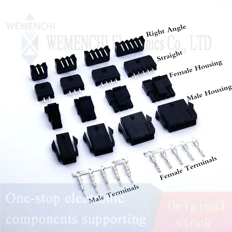 30Pcs Micro-Fit 3.0 mm Connector MX3.0 Single Row Male Housing 2/3/4/5/6 Pin 43645 Series