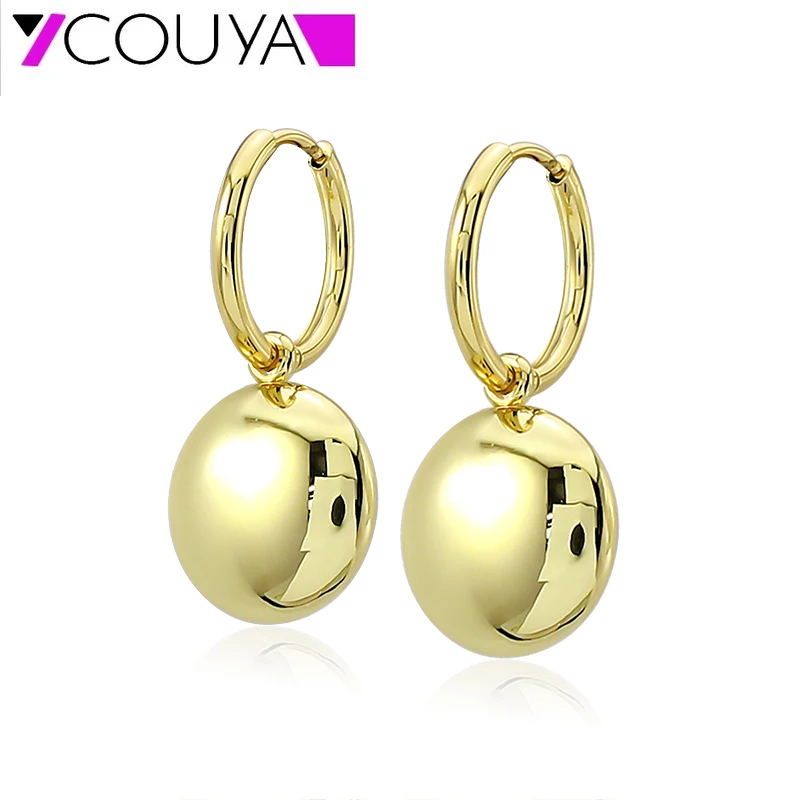 18K Gold Plated Small Bead Dangle Earrings Stainless Steel Elegant Drop Earring Hypoallergenic Anti-Fade Jewelry Gift New