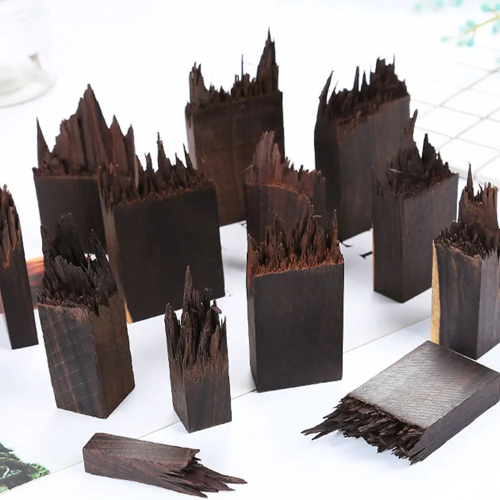 

14pcs Diy Wood Microlandschaft Broken Wood Handmade Material Miniature Supplies Light Brown Mixed Style Wooden