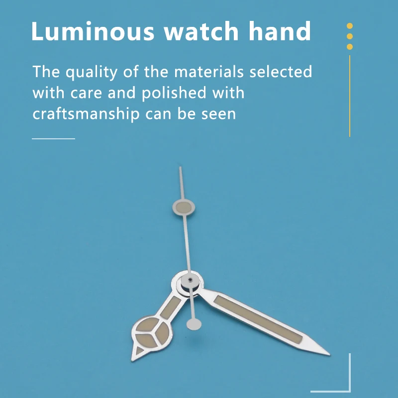 Seiko Wijzers Maat 8Mm * 12Mm * 12.5Mm Groene Lichtgevende Pasvorm 7s36 4r36 Nh35 Nh36 Beweging Zilver Handen Groene Lichtgevende Handen