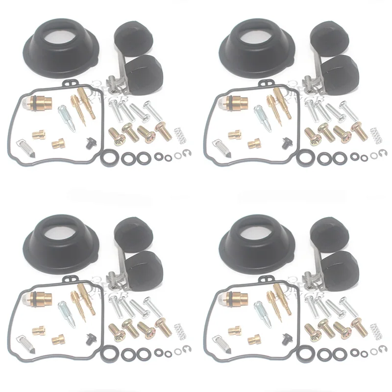 4 Sets For YAMAHA XVZ 1300 A AT LT Royal Star XVZ13 XVZ1300 96-00 Carburetor Repair Kit Float Main Slow Jet Vacuum Diaphragm