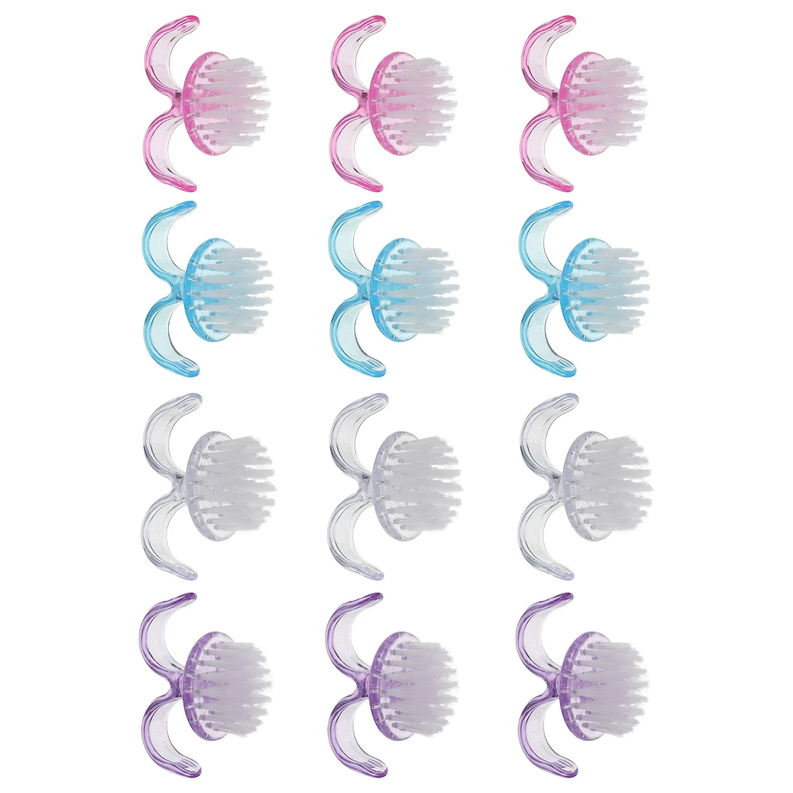 

12Pcs Nail Brush Set Portable Handle Mini Fingernail Cleaning Brushes Round Dust Remover for Manicure Salon Home Travel Nail