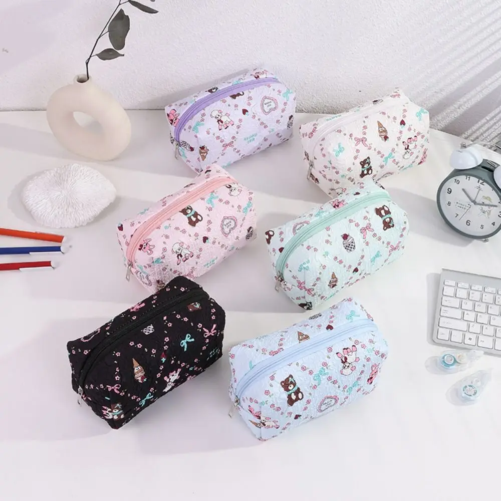 Astuccio per penne stampato con animali dei cartoni animati Astuccio portatile di grande capacità Astuccio per cancelleria multifunzionale Ufficio scolastico