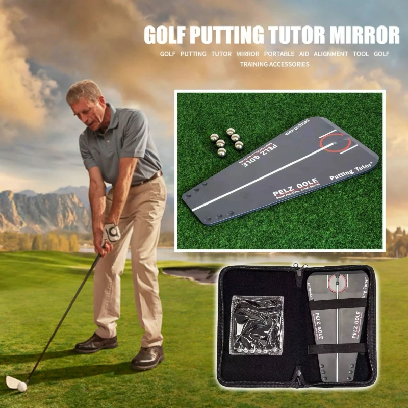 OEM Logo Portable Golf Training Aid Putting Mirror Trainer Aid Alignment Training Aid Swing Trainer for Practice Correct Putting