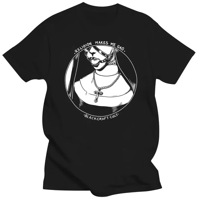 

New Religion Makes Me Gag Blackcraft Cult Tshirt Women Men Casual Short-sleev Tee Camisetas Gothic Graphic Tshirts heavyweight